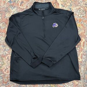 Under Armour Black Quarter-Zip Top With WCU Embroidered Cat Head Logo.